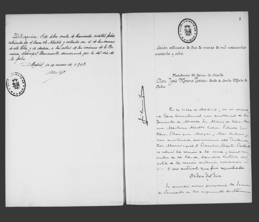 Miniatura de Actas de acuerdos del Ayuntamiento. Tomo 805 del año 1948 (10 marzo a 5 mayo)