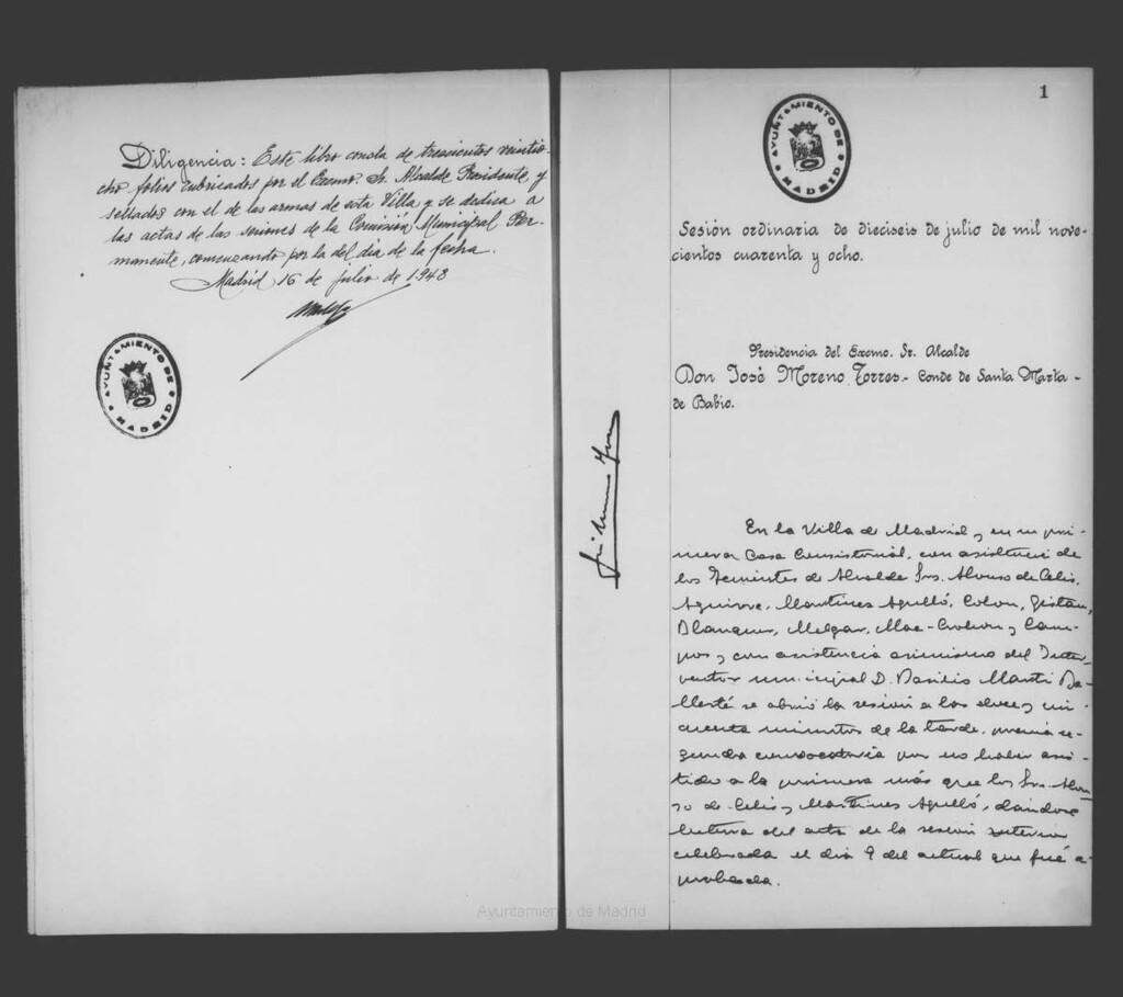 Miniatura de Actas de acuerdos del Ayuntamiento. Tomo 807 del año 1948 (16 julio a 29 septiembre)