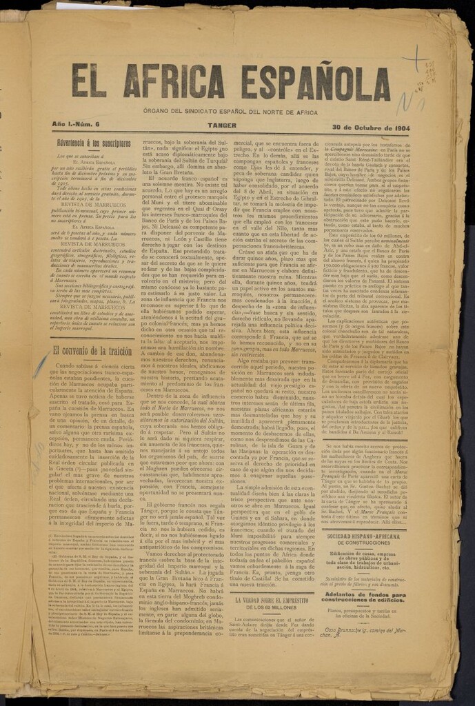 Miniatura de El Africa Española del 30 de octubre de 1904, nº 6
