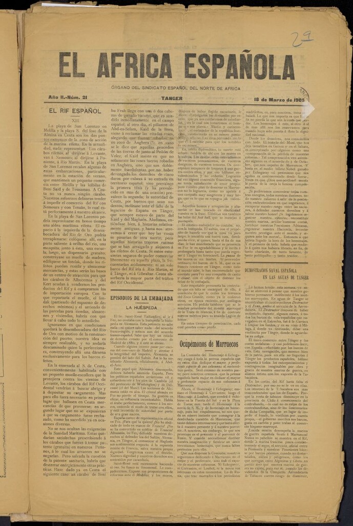Miniatura de El Africa Española del 18 de marzo de 1905, nº 21