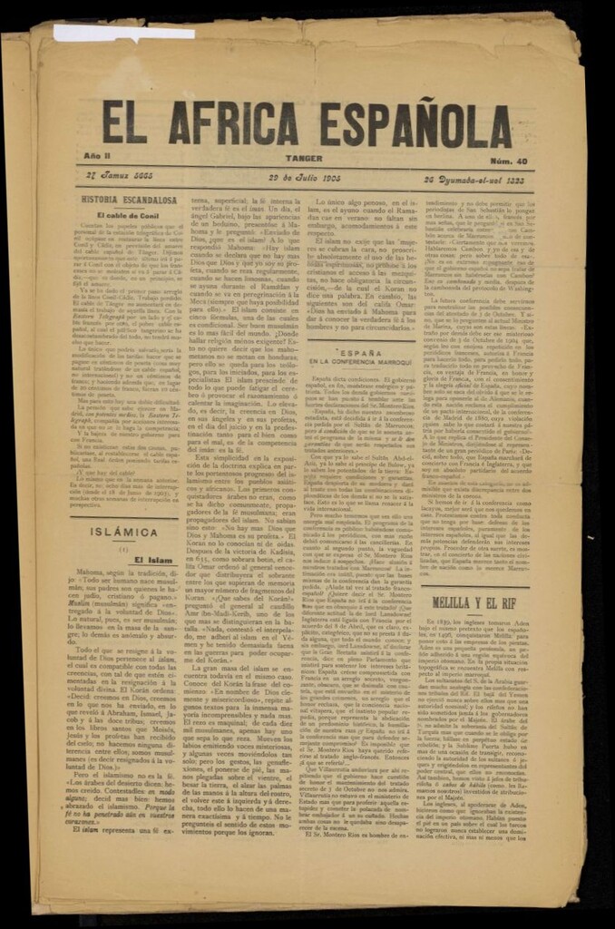 Miniatura de El Africa Española del 29 de julio de 1905, nº 40
