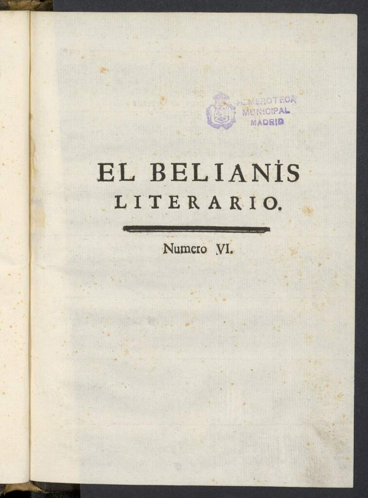 Miniatura de El Belianis Literario, nº VI de 1765