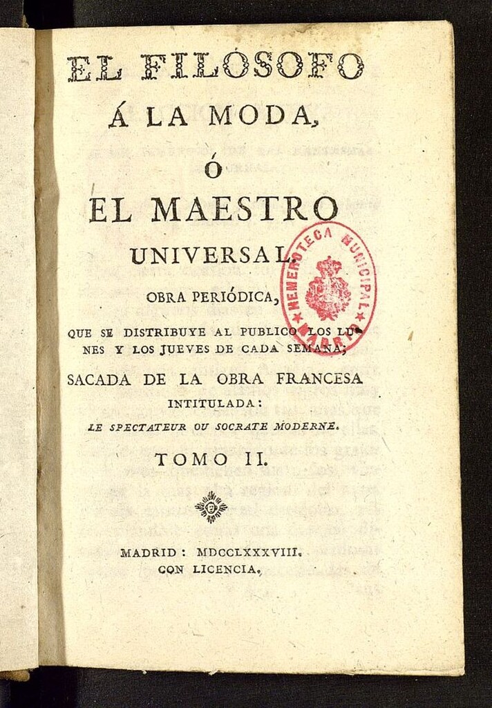 Miniatura de El Filósofo a la Moda de 1788, lecciones 35-60