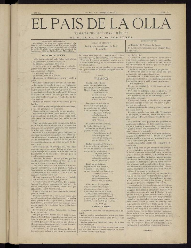 Miniatura de El País de la Olla : semanario satírico-político del 24 de diciembre de 1883