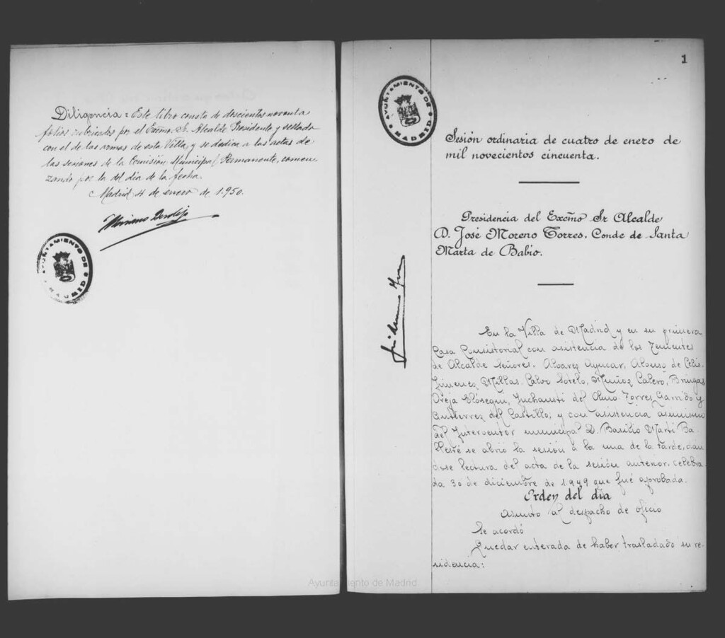 Miniatura de Actas de acuerdos del Ayuntamiento. Tomo 818 del año 1950 (4 enero a 15 marzo)