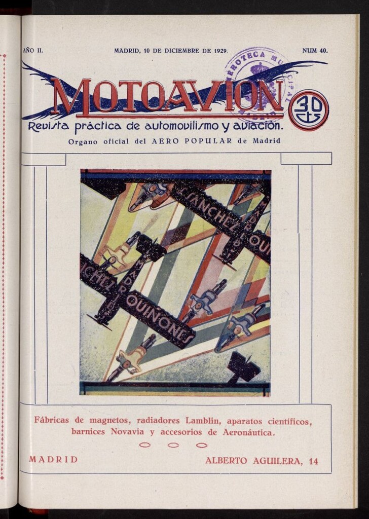 Miniatura de Motoavión: revista práctica de automovilismo y aviación del 10 de diciembre de 1929, nº 40