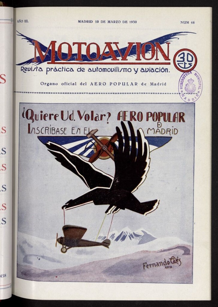 Miniatura de Motoavión: revista práctica de automovilismo y aviación del 10 de marzo de 1930, nº 46