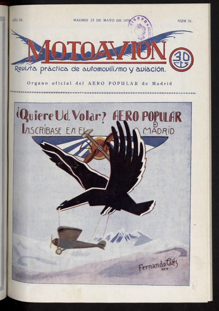 Miniatura de Motoavión: revista práctica de automovilismo y aviación del 25 de mayo de 1930, nº 51