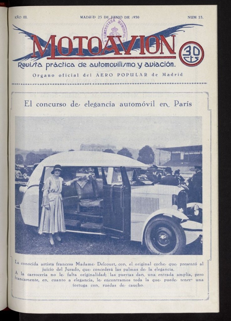 Miniatura de Motoavión: revista práctica de automovilismo y aviación del 25 de junio de 1930, nº 53
