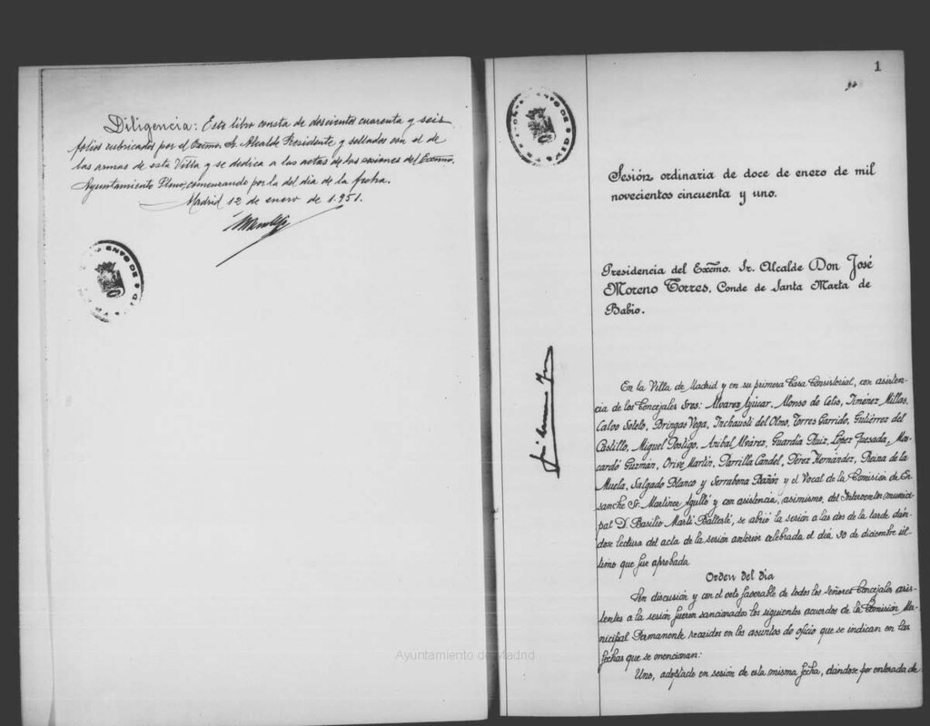 Miniatura de Actas de acuerdos del Ayuntamiento. Tomo 823 del año 1951 (12 enero a 31 octubre)