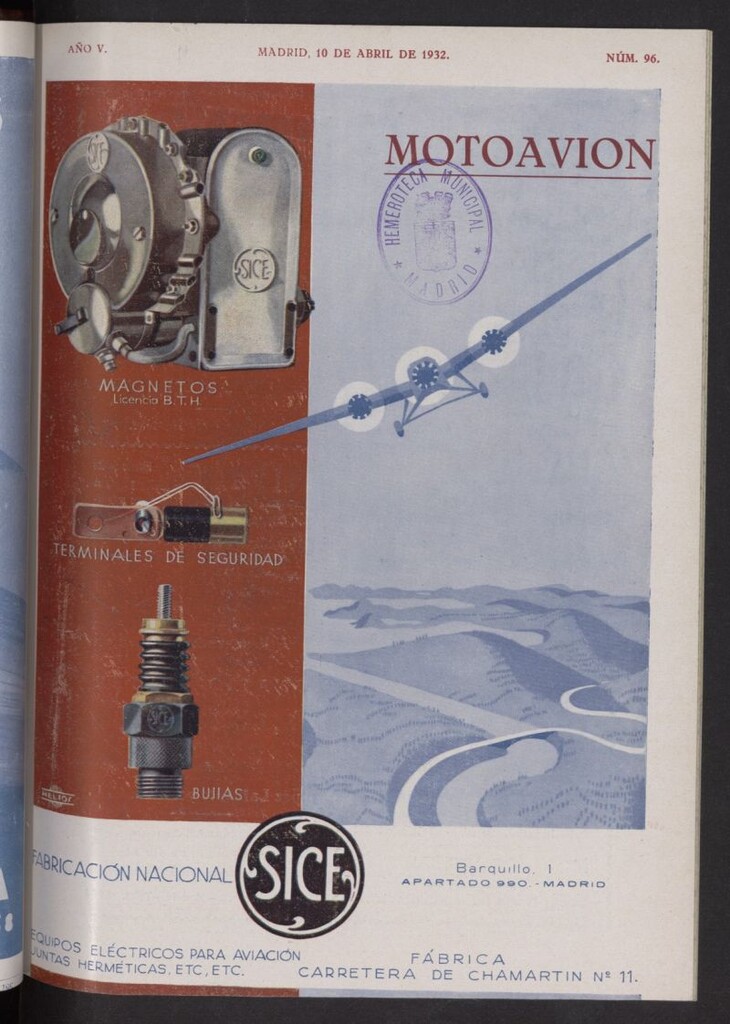 Miniatura de Motoavión: revista práctica de automovilismo y aviación del 10 de abril de 1932, nº 96