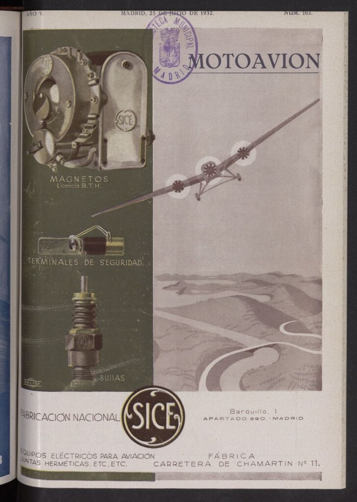Miniatura de Motoavión: revista práctica de automovilismo y aviación del 25 de julio de 1932, nº 103