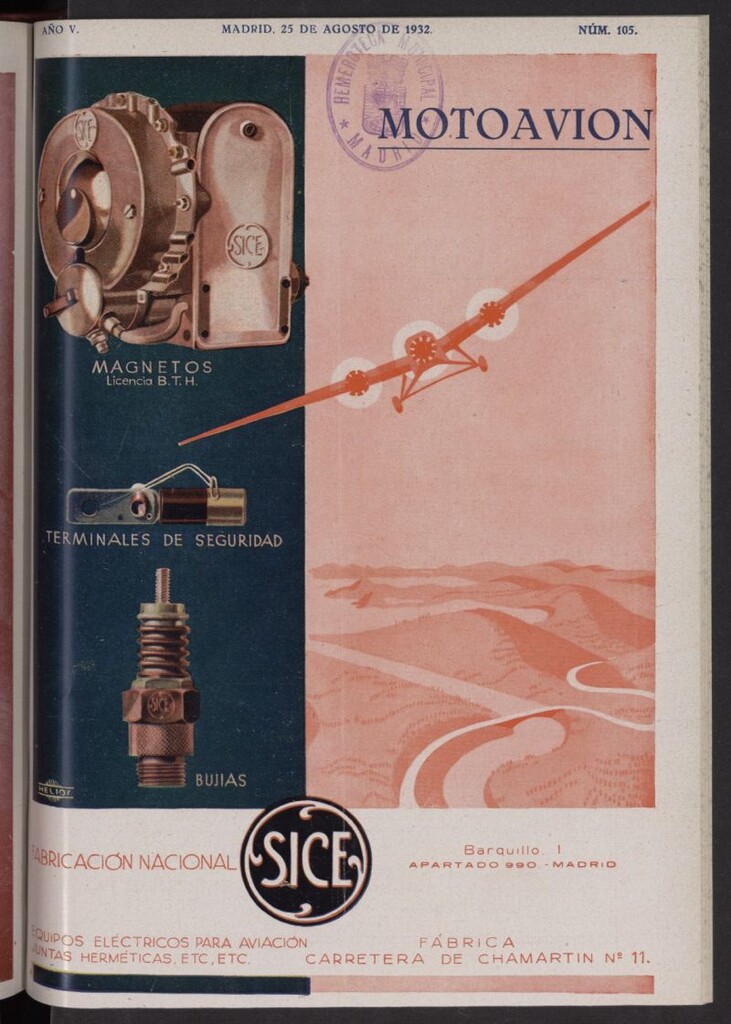 Miniatura de Motoavión: revista práctica de automovilismo y aviación del 25 de agosto de 1932, nº 105