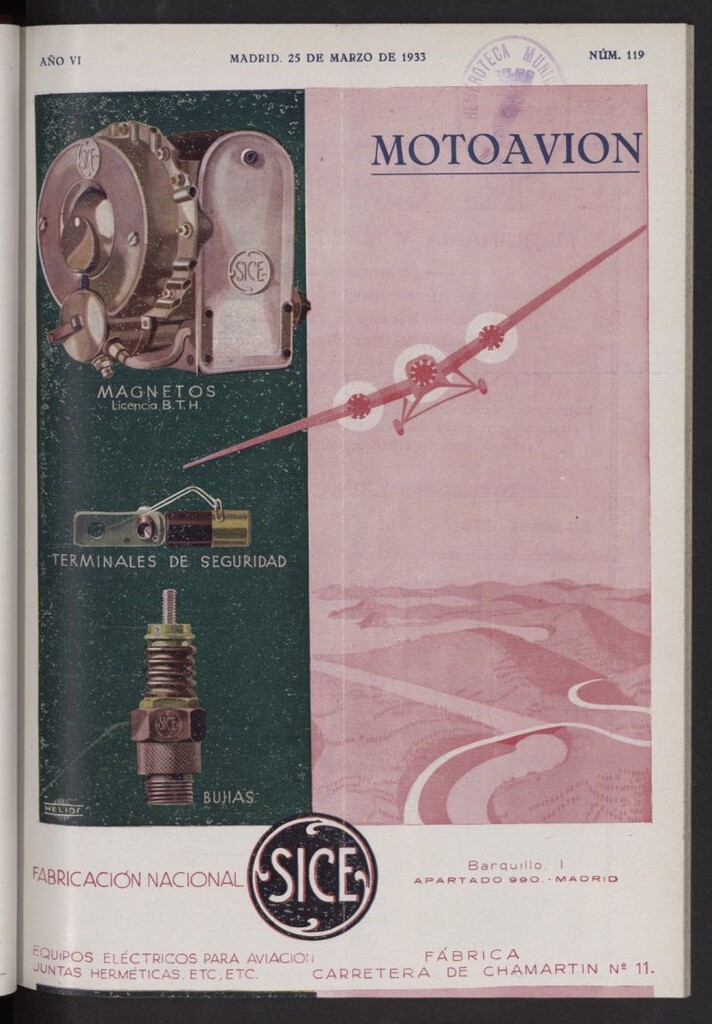 Miniatura de Motoavión: revista práctica de automovilismo y aviación del 25 de marzo de 1933, nº 119