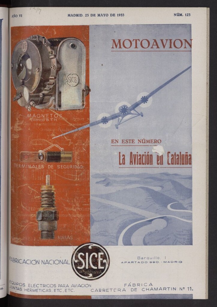 Miniatura de Motoavión: revista práctica de automovilismo y aviación del 25 de mayo de 1933, nº 123