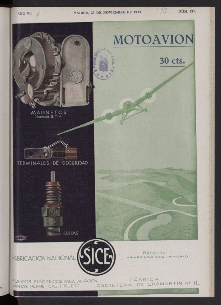 Miniatura de Motoavión: revista práctica de automovilismo y aviación del 25 de noviembre de 1933, nº 135