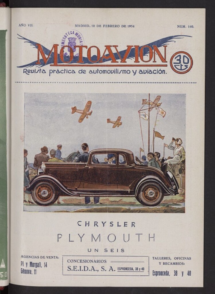 Miniatura de Motoavión: revista práctica de automovilismo y aviación del 10 de febrero de 1934, nº 140