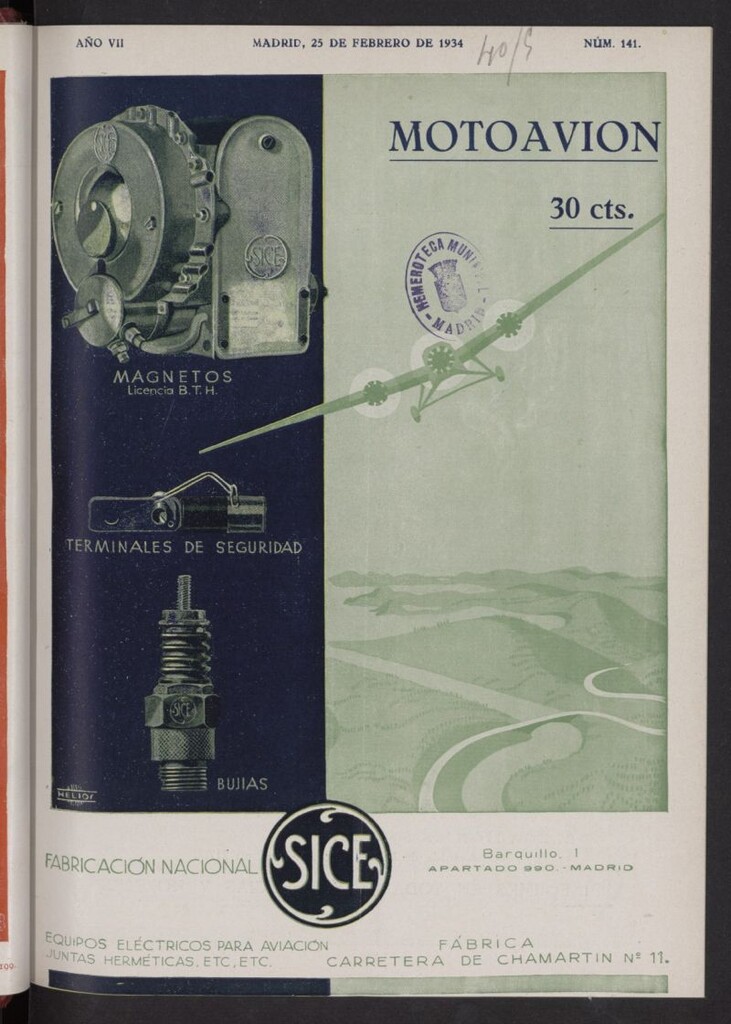 Miniatura de Motoavión: revista práctica de automovilismo y aviación del 25 de febrero de 1934, nº 141