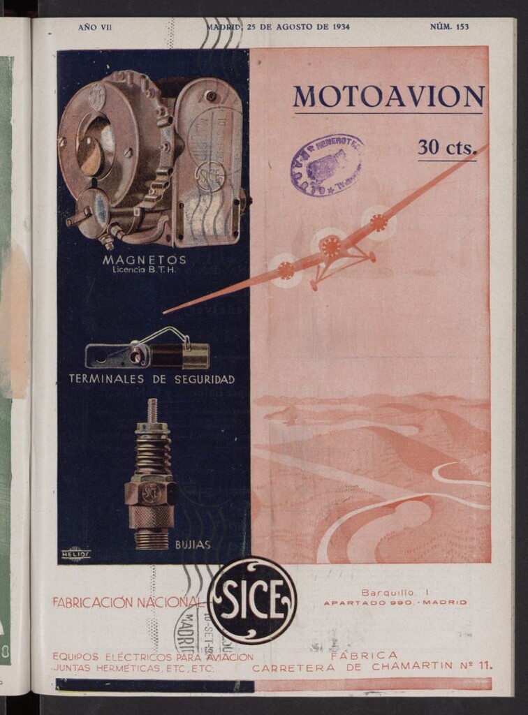 Miniatura de Motoavión: revista práctica de automovilismo y aviación del 25 de agosto de 1934, nº 153