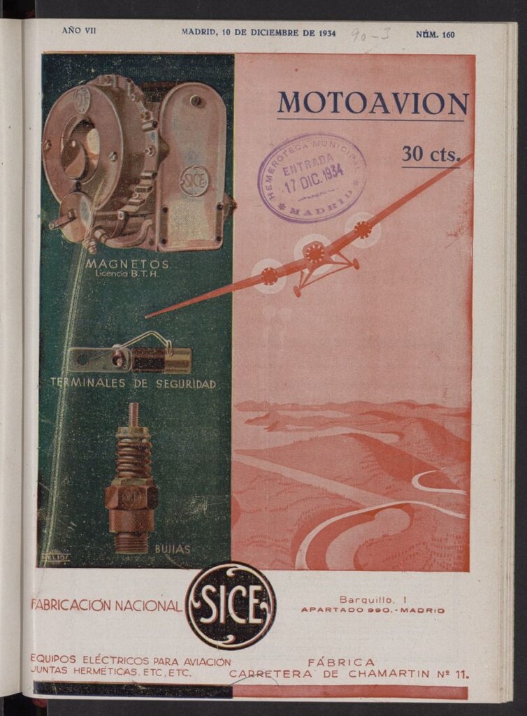 Miniatura de Motoavión: revista práctica de automovilismo y aviación del 10 de diciembre de 1934, nº 160