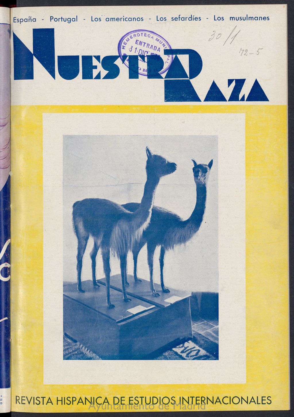 Miniatura de Nuestra Raza : revista de España , de Portugal, del mundo americano, del mundo sefardí, del mundo musulmán de diciembre de 1834, nº 125