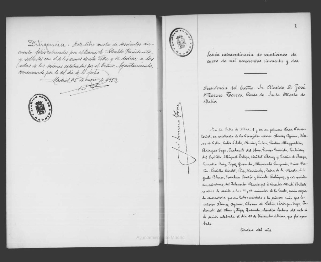 Miniatura de Actas de acuerdos del Ayuntamiento. Tomo 829 del año 1952 (25 enero a 25 junio)