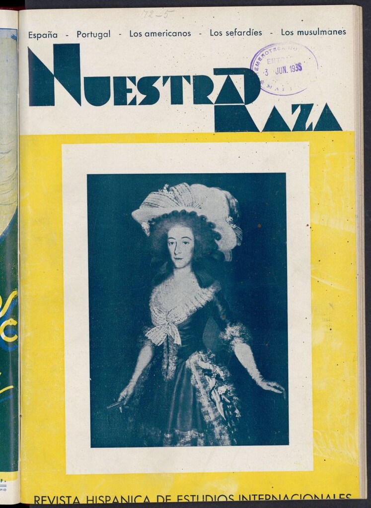Miniatura de Nuestra Raza : revista de España , de Portugal, del mundo americano, del mundo sefardí, del mundo musulmán de abril y mayo de 1935, nº 129-130