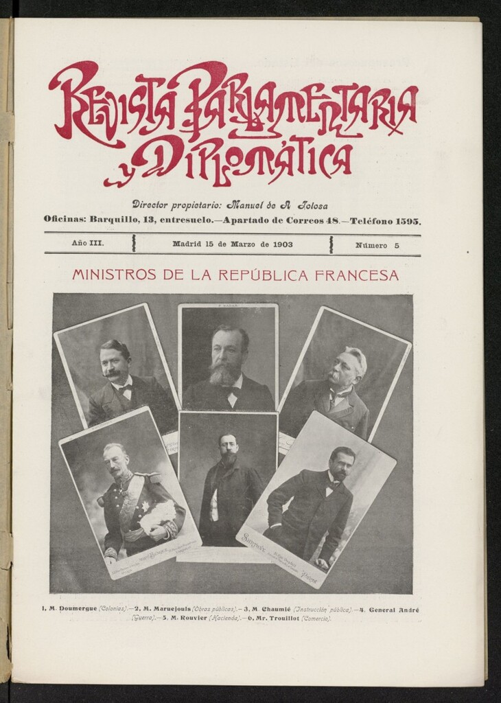 Miniatura de Revista Parlamentaria y Diplomática del 15 de marzo de 1903, nº 5