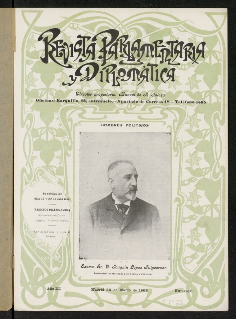 Miniatura de Revista Parlamentaria y Diplomática del 30 de marzo de 1903, nº 6