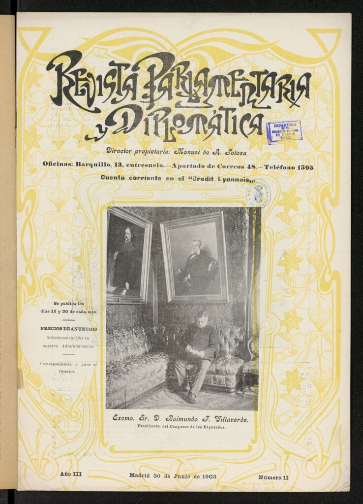Miniatura de Revista Parlamentaria y Diplomática del 30 de junio de 1903, nº 11
