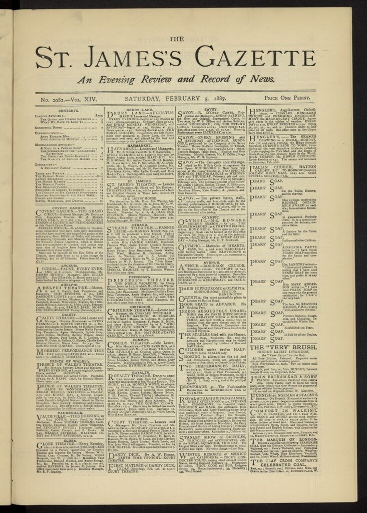 Miniatura de The St. James´s Gazette del 5 de febrero de 1887, nº 2082