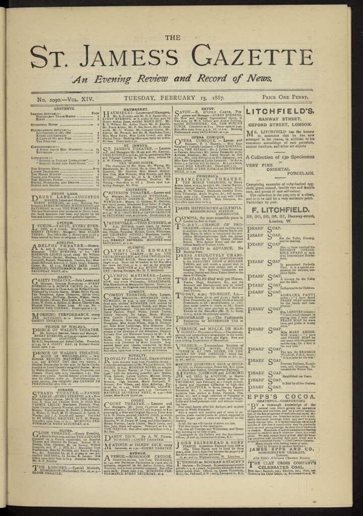 Miniatura de The St. James´s Gazette del 15 de febrero de 1887, nº 2090
