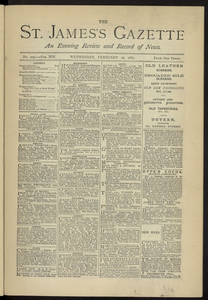 Miniatura de The St. James´s Gazette del 16 de febrero de 1887, nº 2091