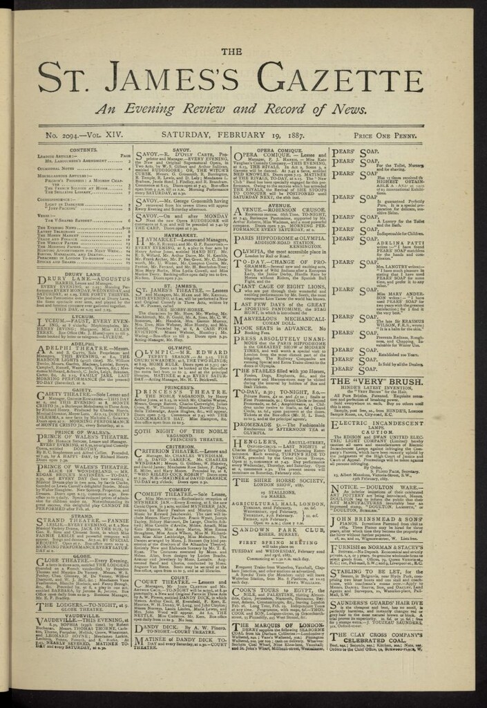 Miniatura de The St. James´s Gazette del 19 de febrero de 1887, nº 2094