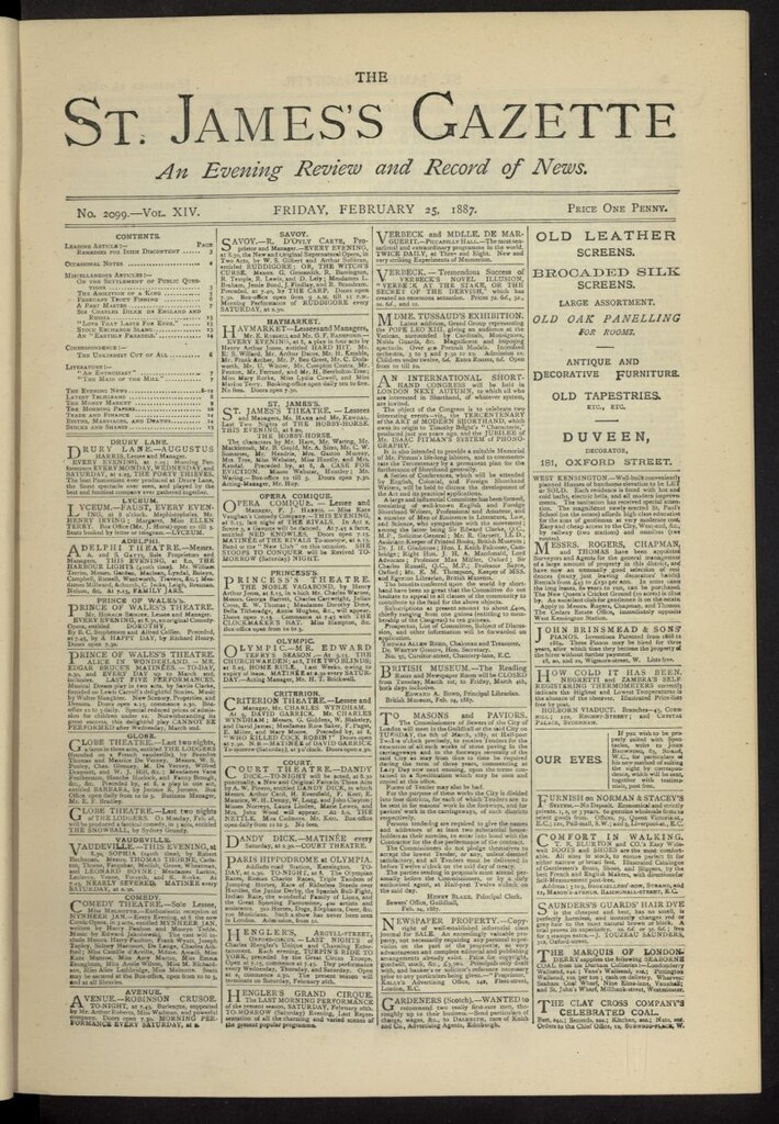 Miniatura de The St. James´s Gazette del 25 de febrero de 1887, nº 2099