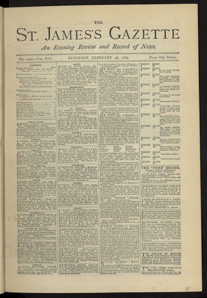 Miniatura de The St. James´s Gazette del 26 de febrero de 1887, nº 2100