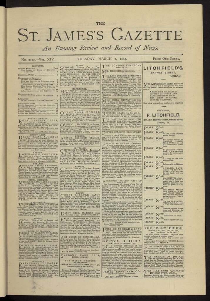 Miniatura de The St. James´s Gazette del 1 de marzo de 1887, nº 2102