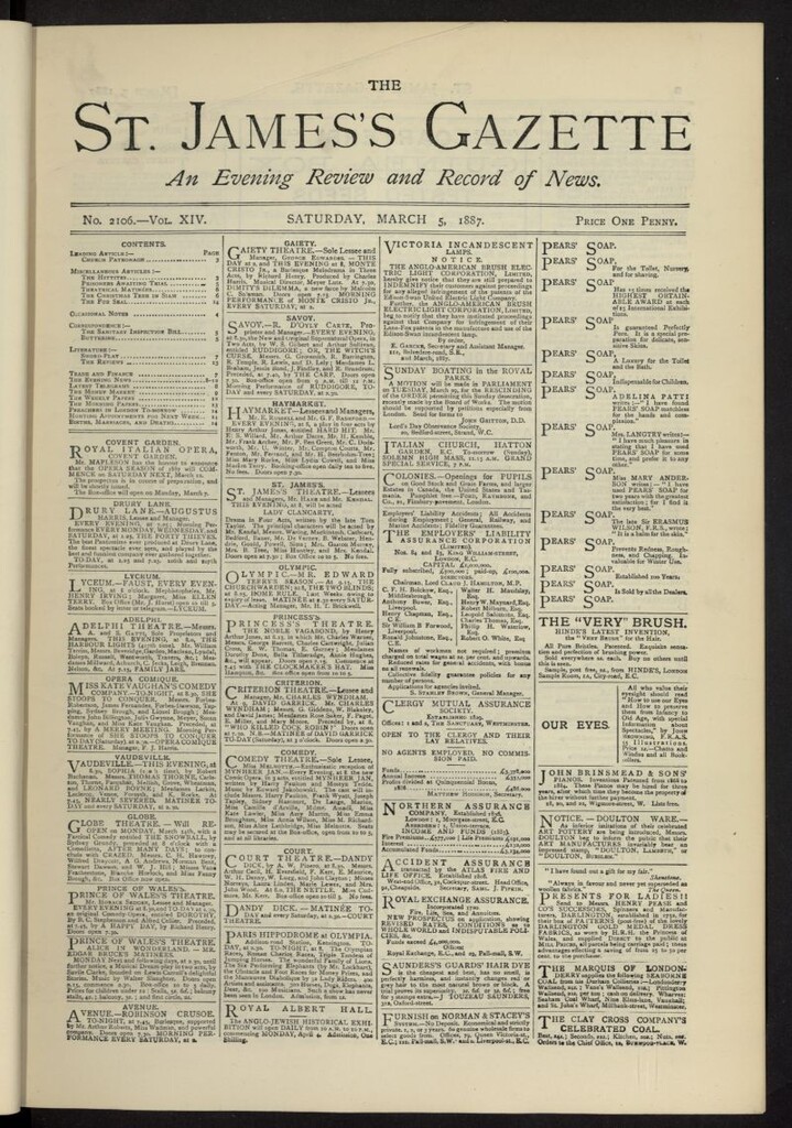 Miniatura de The St. James´s Gazette del 5 de marzo de 1887, nº 2106
