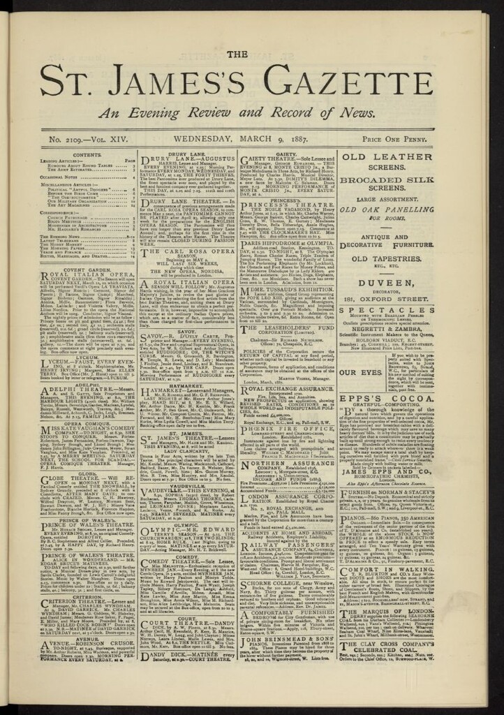 Miniatura de The St. James´s Gazette del 9 de marzo de 1887, nº 2109
