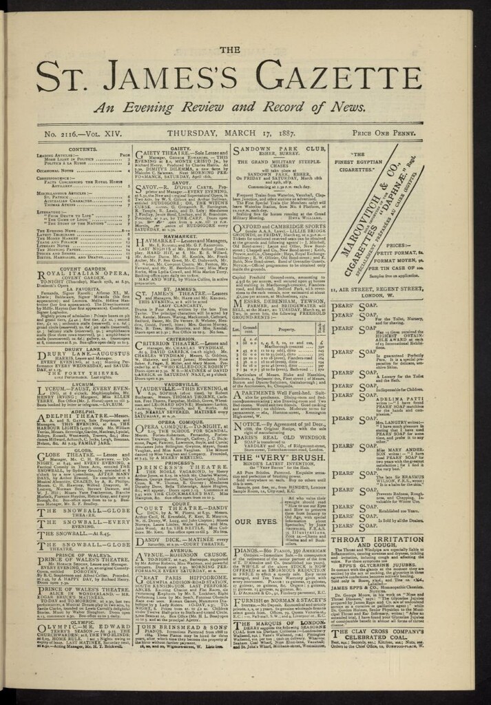 Miniatura de The St. James´s Gazette del 17 de marzo de 1882, nº 2116