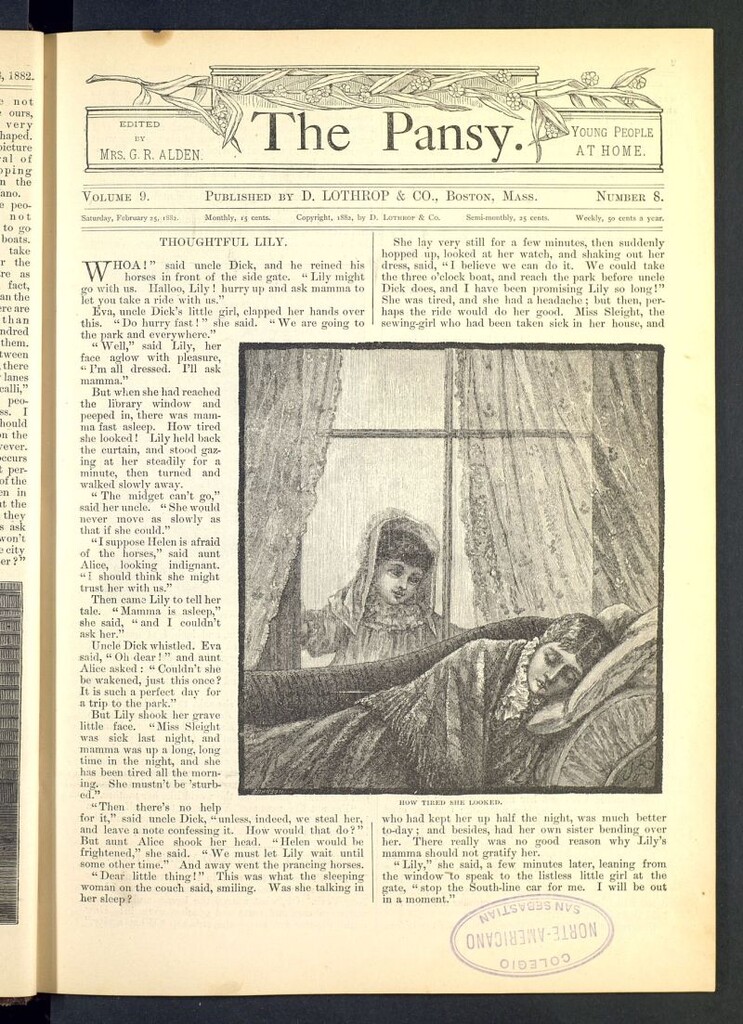 Miniatura de The Pansy del 25 de febrero de 1882, nº 8