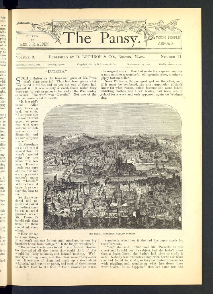 Miniatura de The Pansy del 11 [sic] de marzo de 1882, nº 11