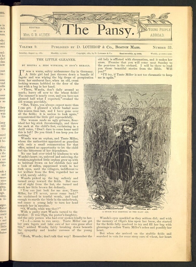 Miniatura de The Pansy del 19 de agosto de 1882, nº 33