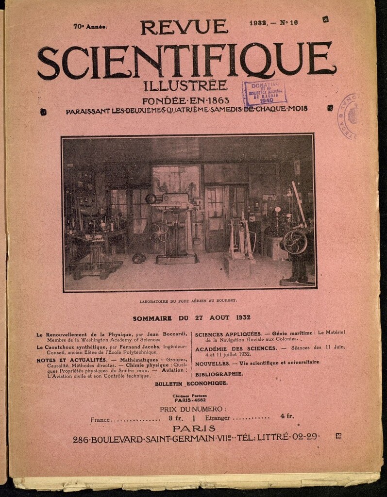 Miniatura de Revue Scientifique : revue rose del 27 de agosto de 1932, nº 16