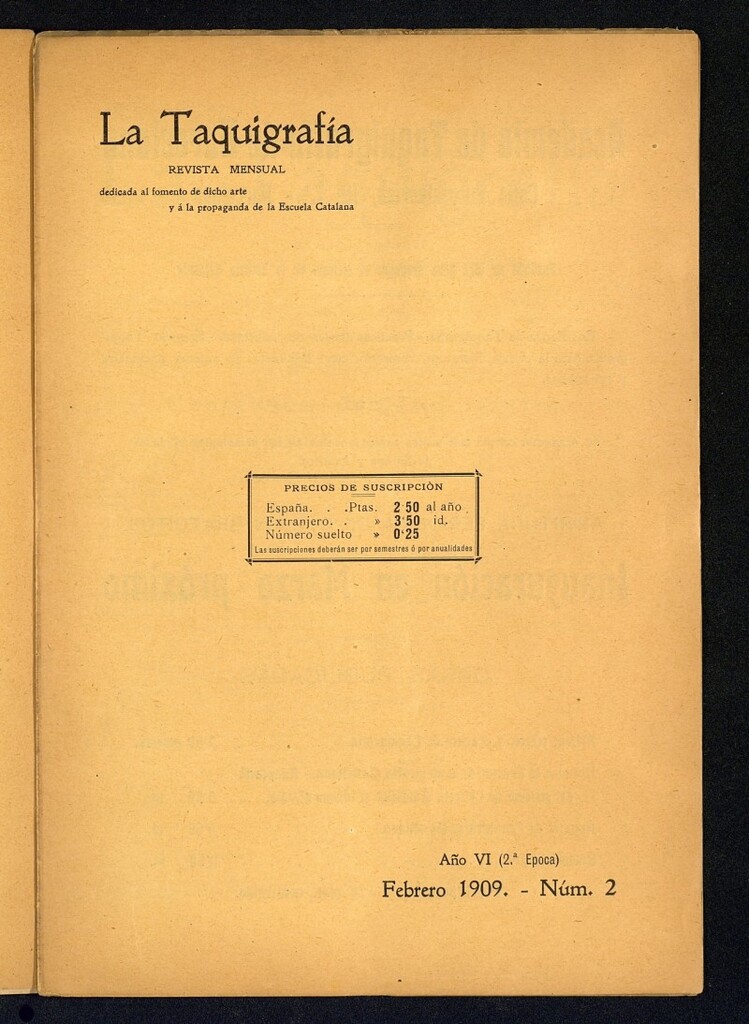 Miniatura de La Taquigrafía. Febrero de 1909, nº 2