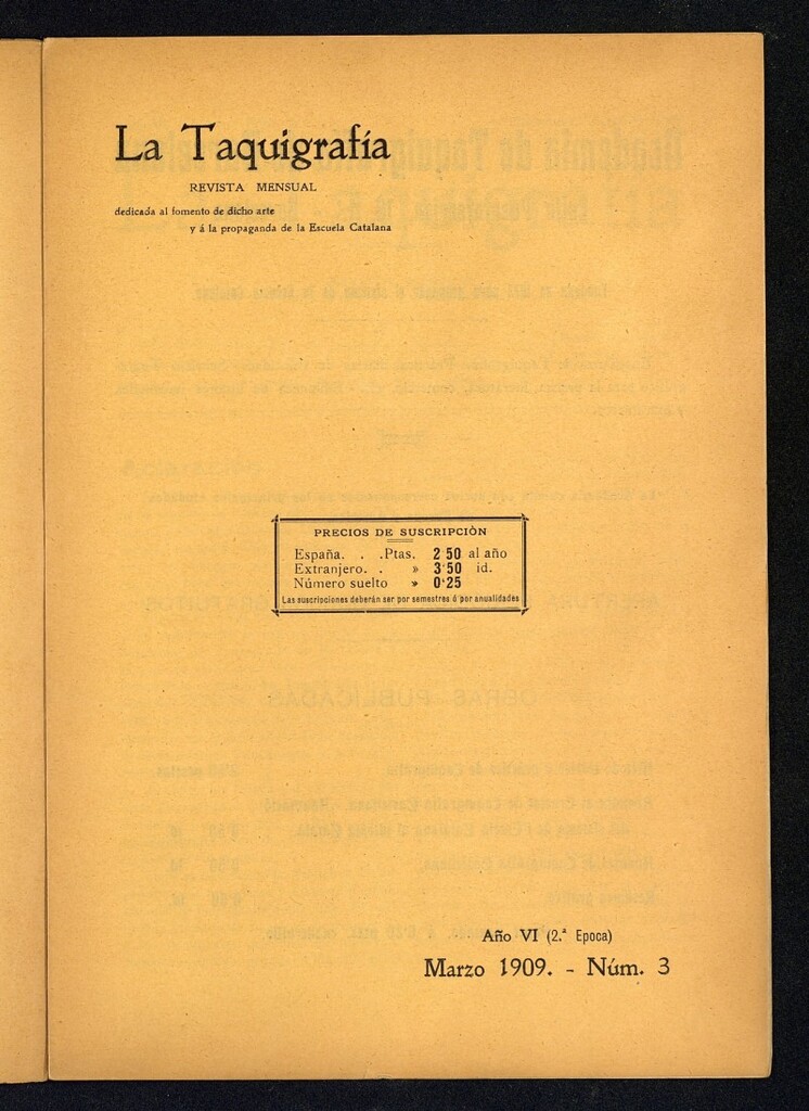 Miniatura de La Taquigrafía. Marzo de 1909, nº 3