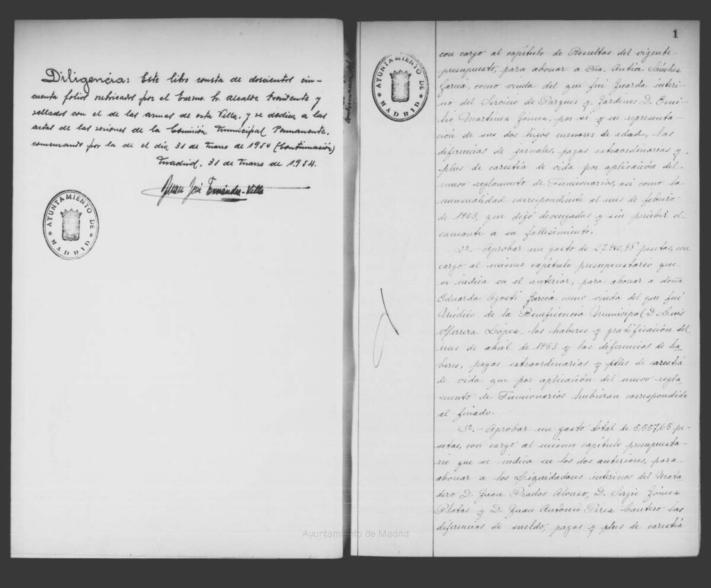 Miniatura de Actas de acuerdos del Ayuntamiento. Tomo 849 del año 1954 (31 marzo a 2 junio)