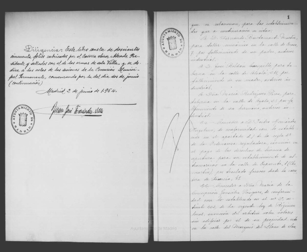 Miniatura de Actas de acuerdos del Ayuntamiento. Tomo 850 del año 1954 (2 junio a 6 agosto)