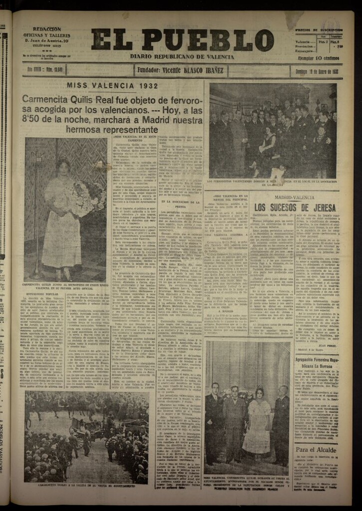 Miniatura de El Pueblo : Diario republicano de Valencia del 10 de enero de 1932, nº 13649