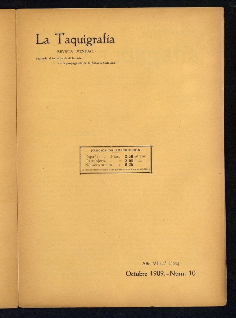 Miniatura de La Taquigrafía. Octubre de 1909, nº 10